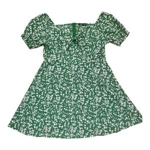 Bloomchic green white floral short sleeve dress Size XL-2X